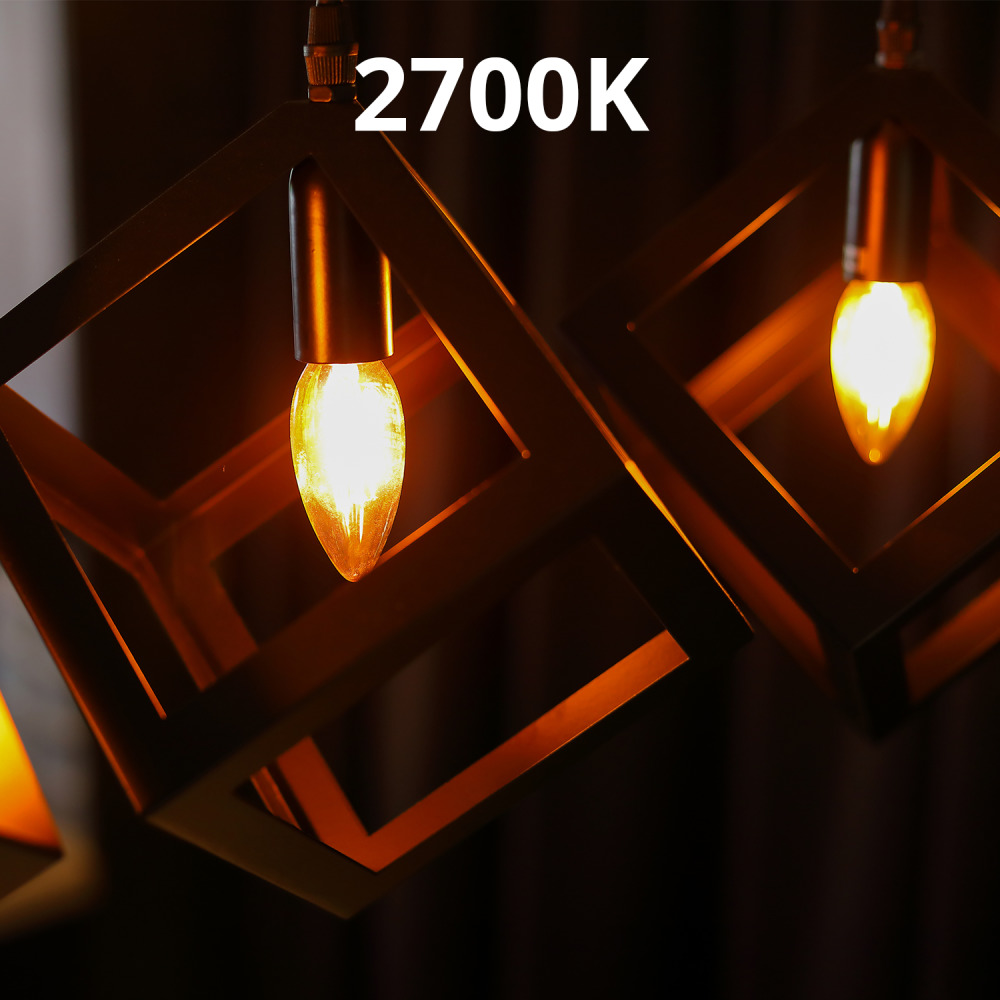 Noxion Lucent LED E14 Kerze Fadenlampe Klar 4.5W 470lm - 827 Extra Warmweiß | Ersatz für 40W – Anwendung