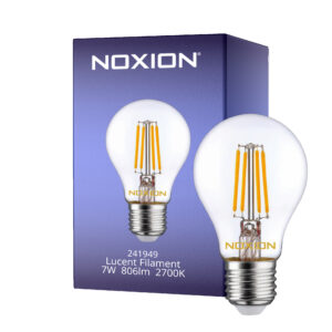 Noxion Lucent Fadenlampe LED E27 Birne Klar 7W 806lm - 827 Extra Warmweiß | Dimmbar - Ersatz für 60W