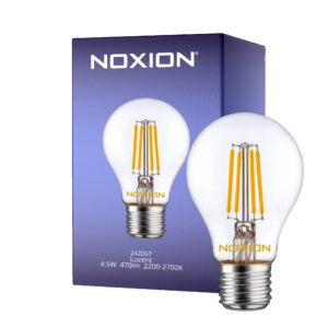 Noxion Lucent LED E27 Birne Fadenlampe Klar 4.5W 470lm - 822-827 Dim To Warm | Dimmbar - Ersatz für 40W