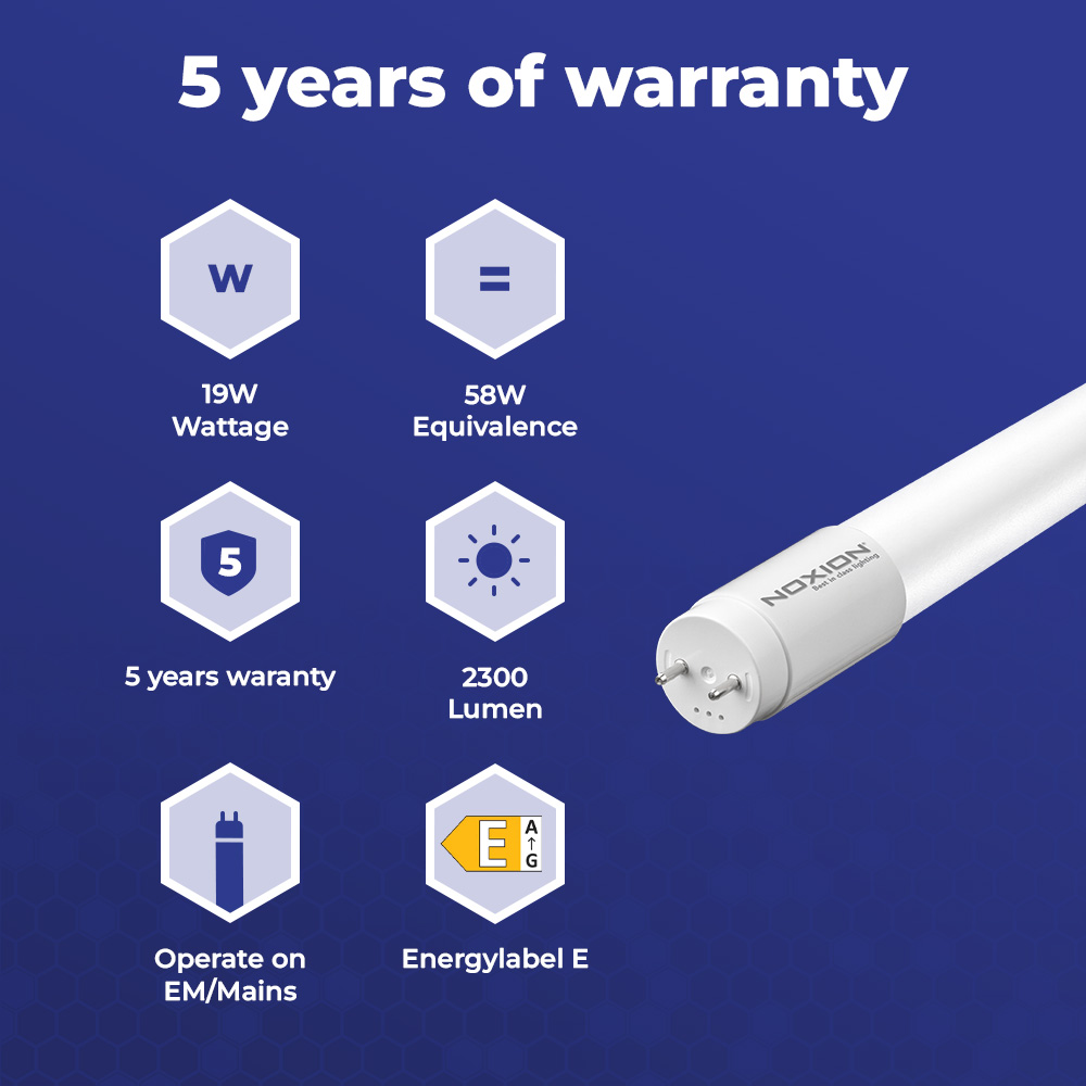 Noxion LED Röhre T8 Avant (EM/Mains) Standard Output 19W 2300lm - 840 Kaltweiß | 150cm - Ersatz Für 58W – Ansicht 12