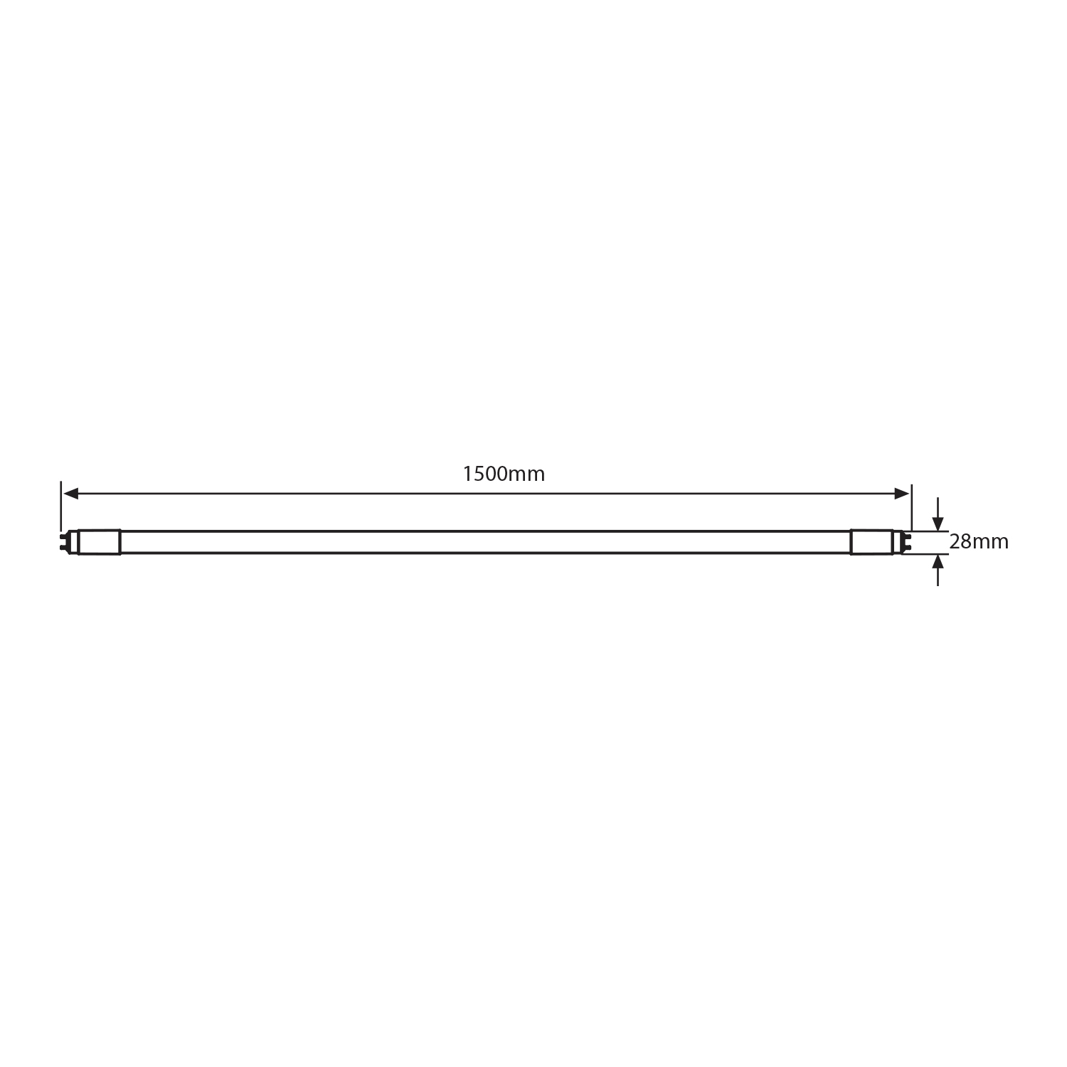 Noxion LED Röhre T8 Avant (EM/Mains) Standard Output 19W 2300lm - 840 Kaltweiß | 150cm - Ersatz Für 58W – Abmessungen