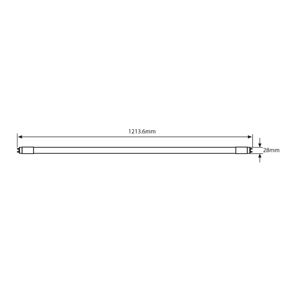 Noxion LED Röhre T8 Avant Extreme (EM/Mains) Ultra Output 15.9W 2550lm - 830 Warmweiß | 120cm - Ersatz Für 36W – Abmessungen