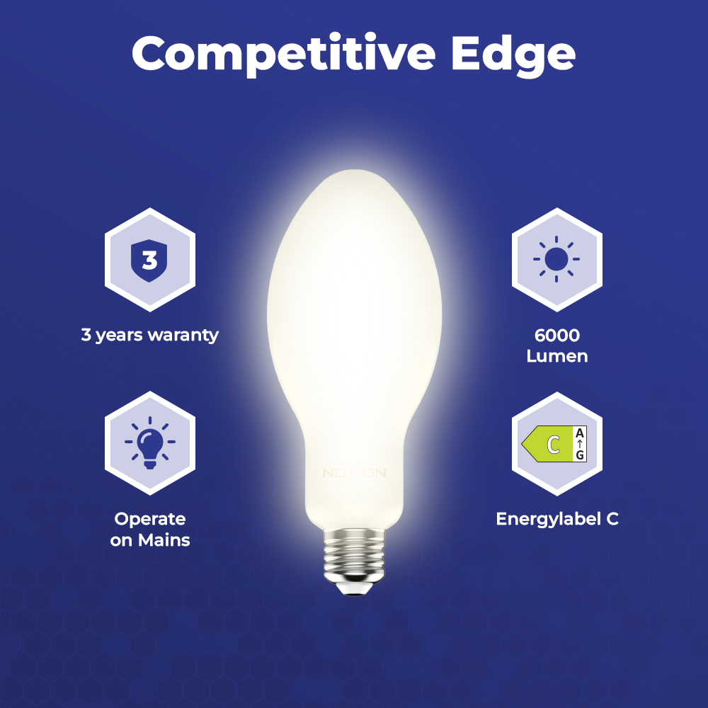 Noxion LED HID Elliptisch E40 36W 6000lm - 840 Kaltweiß | Ersatz Für 125W – Ansicht 2