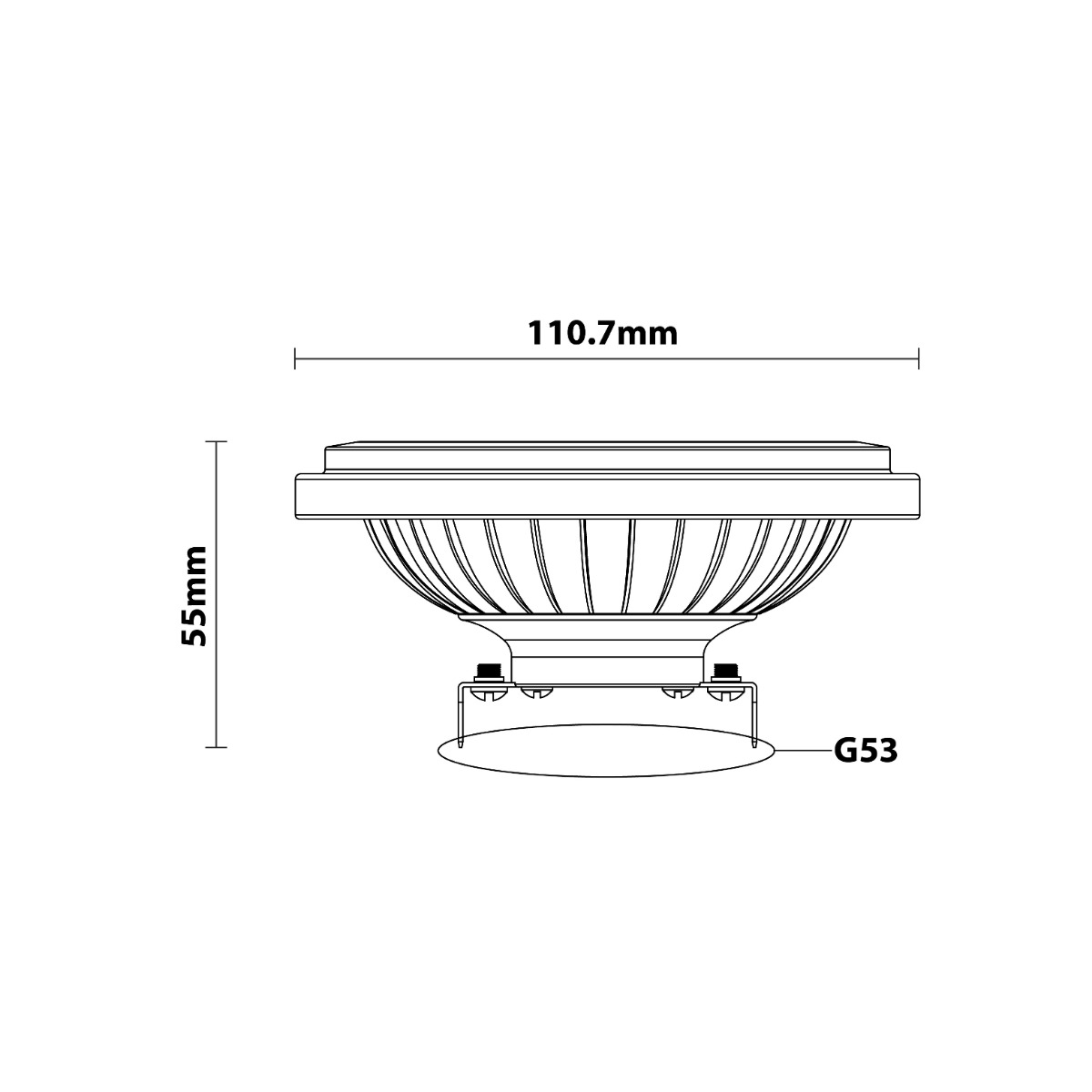 Noxion LED-Spot G53 AR111 7.4W 450lm 40D - 930 Extra Warmweiß | Höchste Farbwiedergabe - Dimmbar - Ersatz Für 50W – Ansicht 3